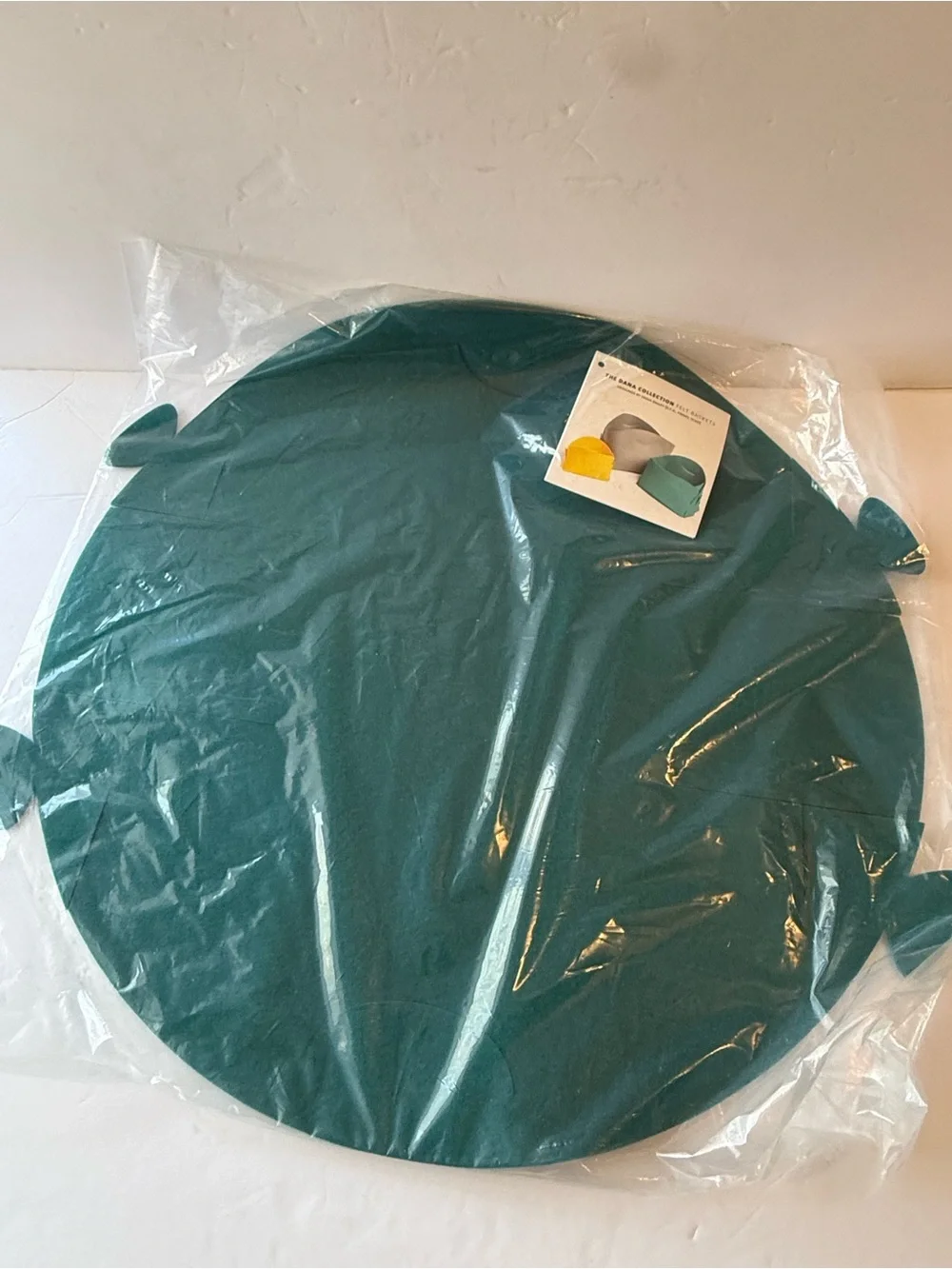 Round Teal Felt Basket Medium Size